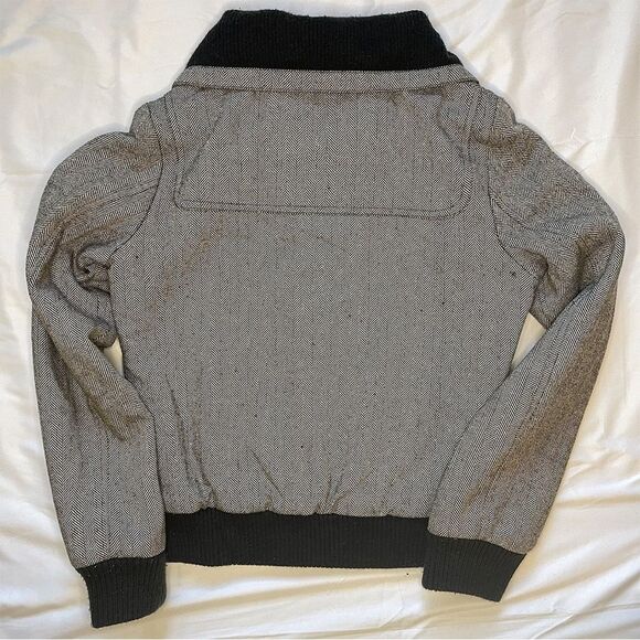 Heritage 1981 Bomber Jacket | Y2K Herringbone Wool Blend, Toggle Closures - Picture 5 of 8